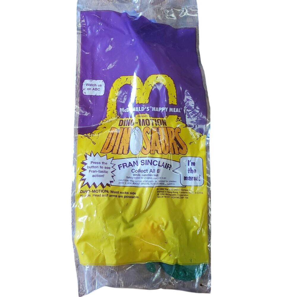 1992 Dinosaurs Dino Motion Fran Sinclair McDonalds Happy Meal Toy New Sealed